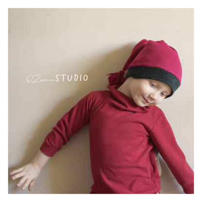 for Kids: Easy Pointed Beanie Hat Xmas