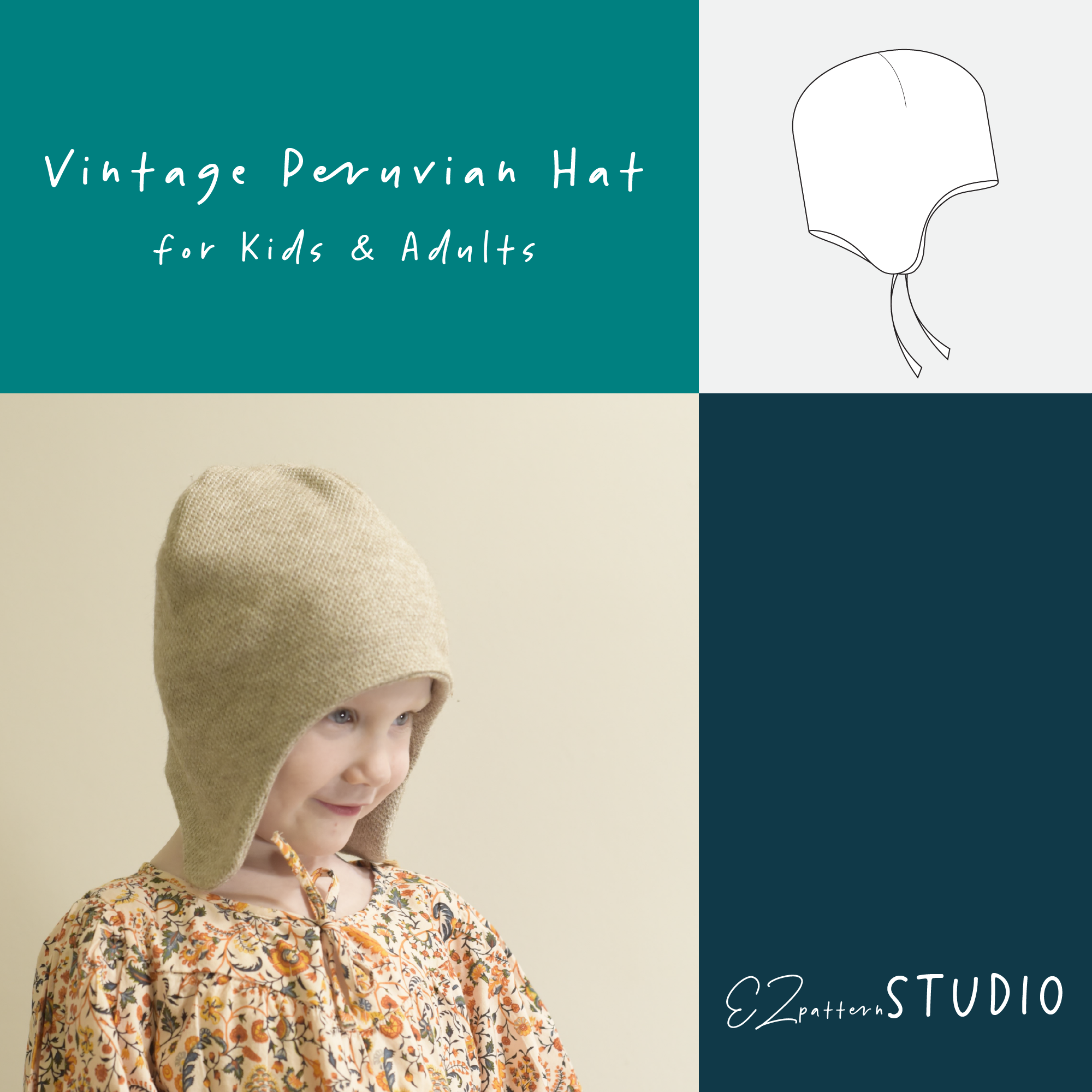 Vintage Peruvian Hat for Children/Teens/Adults – 11 Sizes – MC2patterns