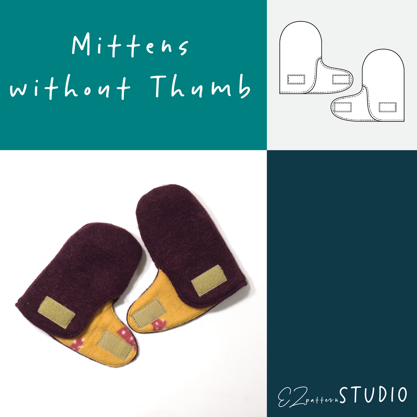 for Toddlers: Simple Mittens without Thumb
