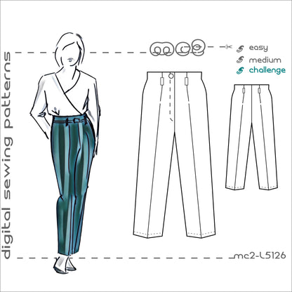 Classic Highwaisted Trousers with Built-on-Waistband