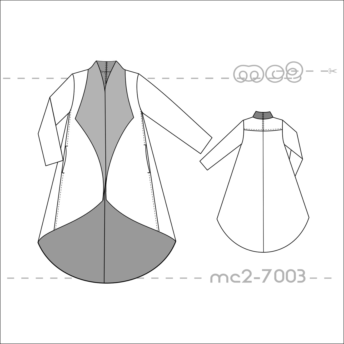 Dropped-Hem Swing-Back Coat