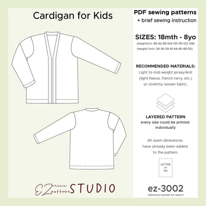 for Kids: Easy Loose Fit Cardigan