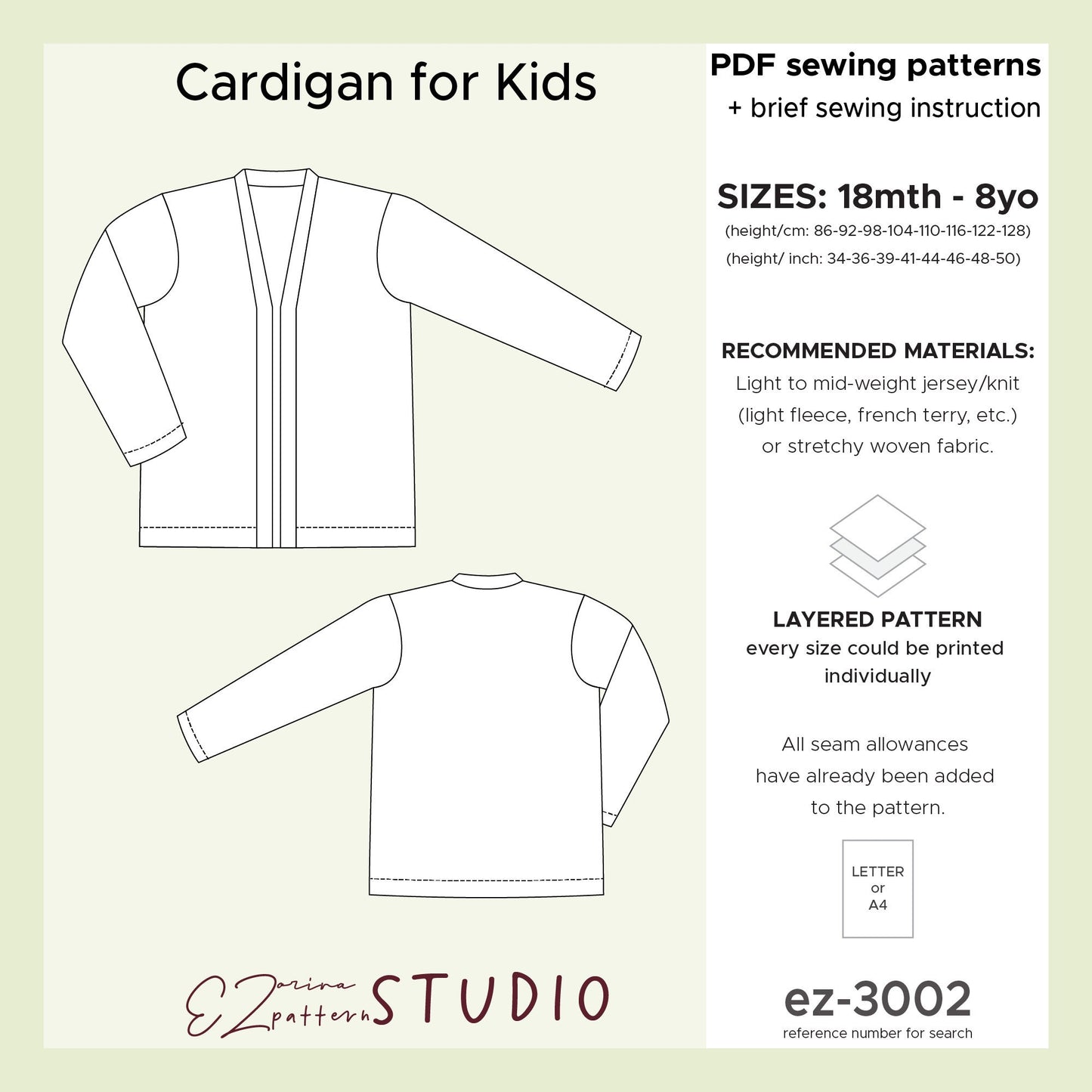 for Kids: Easy Loose Fit Cardigan