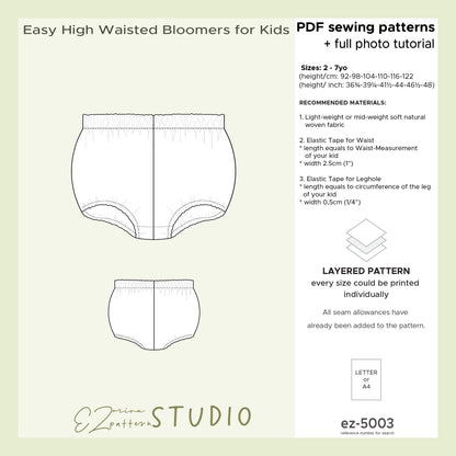for Kids: High Waisted Bloomers