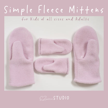 Simple Fleece Mittens for Children/Teens/Adults – 12 Sizes