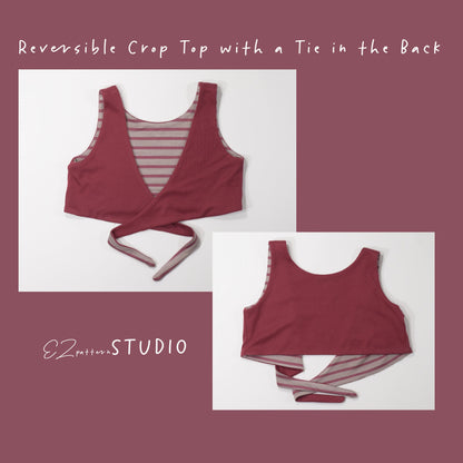 for Kids: Reversible Crop Top with a Tie in the Back