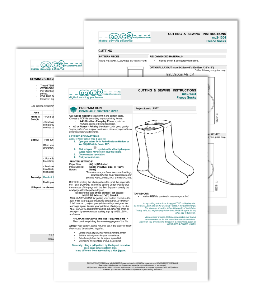 Easy-to-Make Fleece Socks – MC2patterns easy-to-make-fleece-socks-mc2patterns