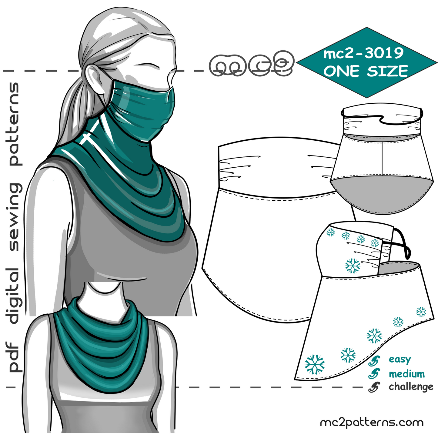 Face-Covering Scarf with Filter Pocket